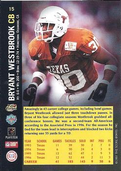 1997 Score Board NFL Rookies - Dean's List #15 Bryant Westbrook Back