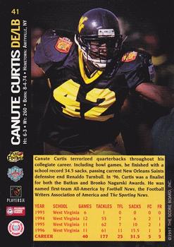 1997 Score Board NFL Rookies - Dean's List #41 Canute Curtis Back