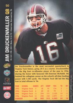 1997 Score Board NFL Rookies - Dean's List #50 Jim Druckenmiller Back