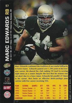 1997 Score Board NFL Rookies - Dean's List #57 Marc Edwards Back