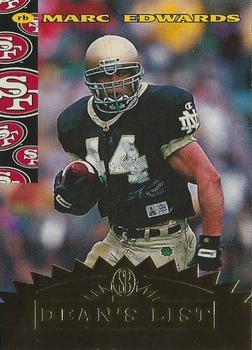 1997 Score Board NFL Rookies - Dean's List #57 Marc Edwards Front