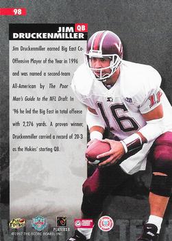 1997 Score Board NFL Rookies - Dean's List #98 Jim Druckenmiller Back