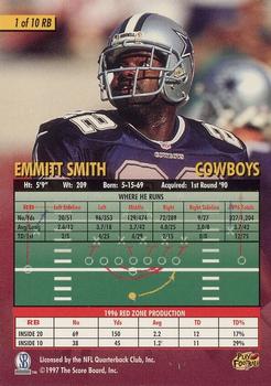 1997 Score Board Playbook By The Numbers #1RB Emmitt Smith Back
