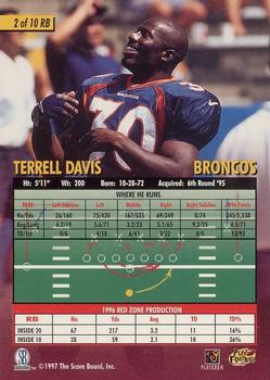 1997 Score Board Playbook By The Numbers #2RB Terrell Davis Back