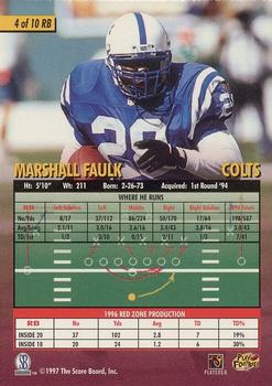1997 Score Board Playbook By The Numbers #4RB Marshall Faulk Back