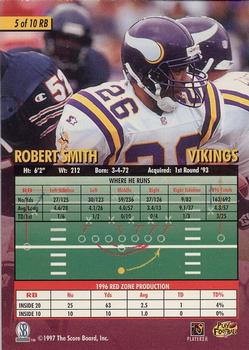 1997 Score Board Playbook By The Numbers #5RB Robert Smith Back