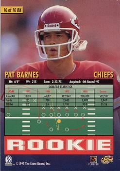 1997 Score Board Playbook By The Numbers #10RK Pat Barnes Back