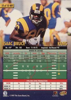1997 Score Board Playbook By The Numbers #10WR Isaac Bruce Back