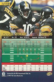 1997 Score Board Playbook By The Numbers - Magnified Gold #QB5 Kordell Stewart Back