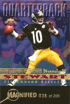 1997 Score Board Playbook By The Numbers - Magnified Gold #QB5 Kordell Stewart Front