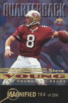 1997 Score Board Playbook By The Numbers - Magnified Gold #QB9 Steve Young Front