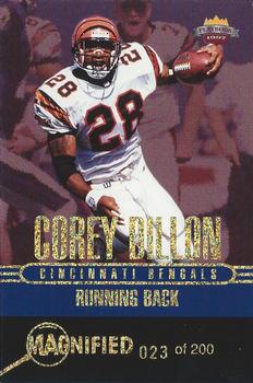 1997 Score Board Playbook By The Numbers - Magnified Gold #RK6 Corey Dillon Front