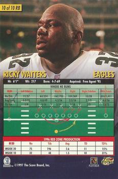 1997 Score Board Playbook By The Numbers - Magnified Silver #10RB Ricky Watters Back