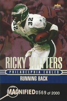 1997 Score Board Playbook By The Numbers - Magnified Silver #10RB Ricky Watters Front