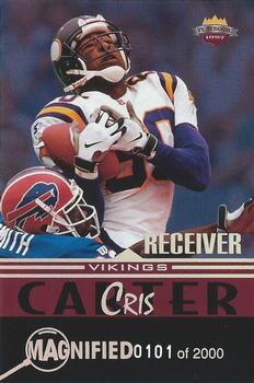 1997 Score Board Playbook By The Numbers - Magnified Silver #5WR Cris Carter Front