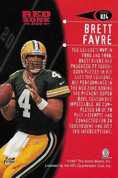 1997 Score Board Playbook By The Numbers - Red Zone Stats Magnified Silver #RZ4 Brett Favre Back