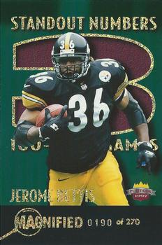 1997 Score Board Playbook By The Numbers - Standout Numbers Magnified Gold #SN5 Jerome Bettis Front