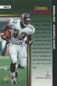 1997 Score Board Playbook By The Numbers - Standout Numbers Magnified Gold #SN22 James Stewart Back