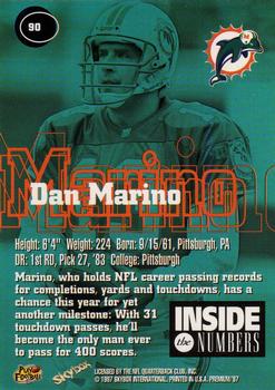 1997 SkyBox Premium - Inside the Numbers #90 Dan Marino Back