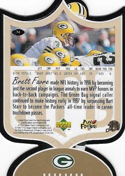 1997 SP Authentic - ProFiles Die Cuts #P-4 Brett Favre Back