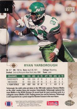 1994 SP #53 Ryan Yarborough Back