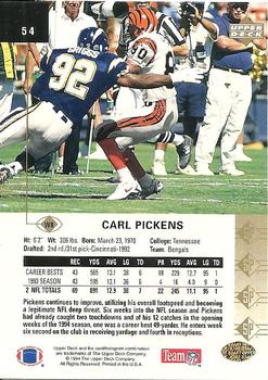 1994 SP #54 Carl Pickens Back