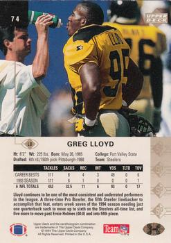 1994 SP #74 Greg Lloyd Back
