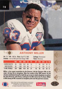 1994 SP #78 Anthony Miller Back