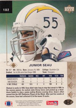 1994 SP #102 Junior Seau Back