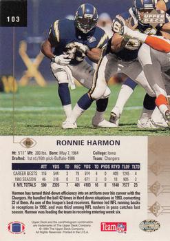 1994 SP #103 Ronnie Harmon Back