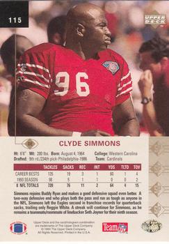 1994 SP #115 Clyde Simmons Back