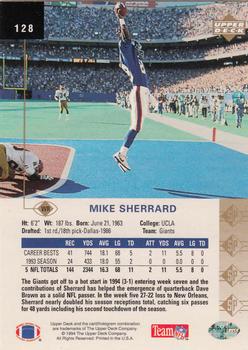 1994 SP #128 Mike Sherrard Back