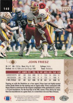 1994 SP #140 John Friesz Back