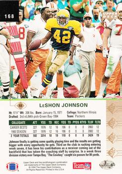 1994 SP #168 LeShon Johnson Back