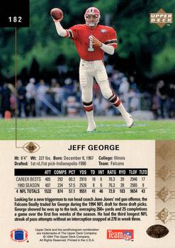 1994 SP #182 Jeff George Back
