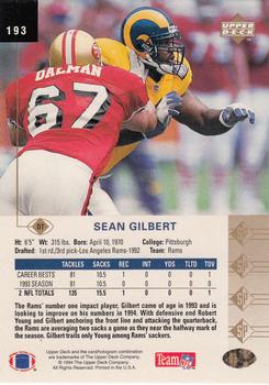 1994 SP #193 Sean Gilbert Back