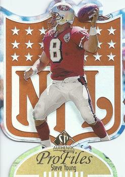 1997 SP Authentic - ProFiles Die Cuts SN100 #P-32 Steve Young Front