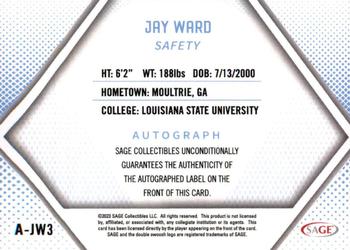 2023 SAGE HIT - Autographs Red (Low Series) #A-JW3 Jay Ward Back