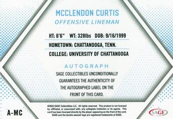2023 SAGE HIT - Autographs Red (Low Series) #A-MC McClendon Curtis Back