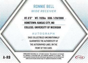 2023 SAGE HIT - Autographs Gold (Low Series) #A-RB Ronnie Bell Back