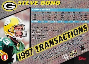 1997 Stadium Club - One of a Kind #216 Steve Bono Back