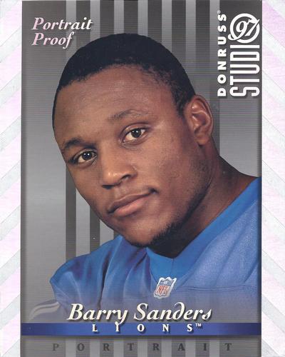 1997 Studio - Portrait Proofs Silver #19 Barry Sanders Front