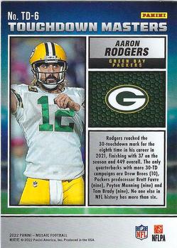 2022 Panini Mosaic - Touchdown Masters #TD-6 Aaron Rodgers Back