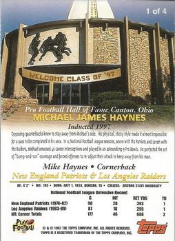 1997 Topps - Hall of Fame Class of 1997 #1 Mike Haynes Back