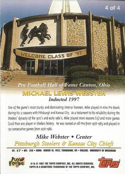 1997 Topps - Hall of Fame Class of 1997 #4 Mike Webster Back