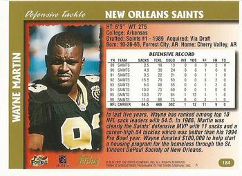 1997 Topps - Minted in Canton #184 Wayne Martin Back