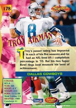 1994 Sportflics #178 Troy Aikman Back
