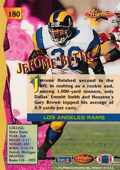 1994 Sportflics #180 Jerome Bettis Back