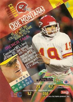 1994 Stadium Club #160 Joe Montana Back