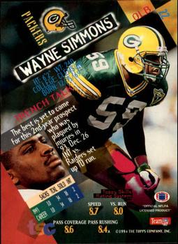 1994 Stadium Club #22 Wayne Simmons Back